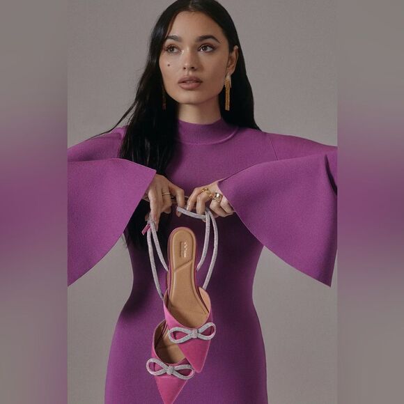 Anthropologie Bibi Lou Bow Flats - Picture 1 of 7